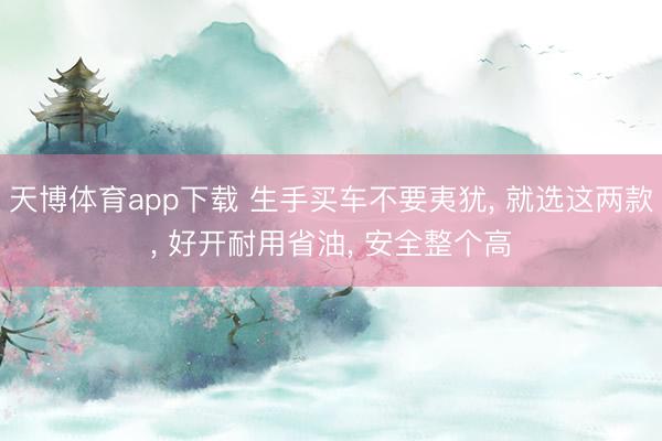 天博体育app下载 生手买车不要夷犹, 就选这两款, 好开耐用省油, 安全整个高