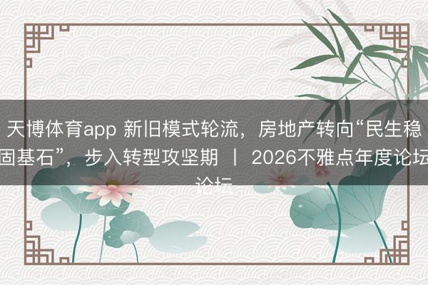 天博体育app 新旧模式轮流,房地产转向“民生稳固基石”,步入转型攻坚期 丨 2026不雅点年度论坛