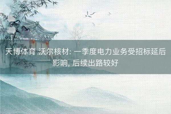 天博体育 沃尔核材: 一季度电力业务受招标延后影响, 后续出路较好