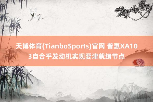 天博体育(TianboSports)官网 普惠XA103自合乎发动机实现要津就绪节点