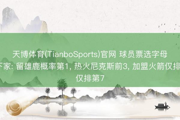 天博体育(TianboSports)官网 球员票选字母哥下家: 留雄鹿概率第1， 热火尼克斯前3， 加盟火箭仅排第7