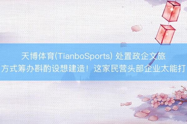 天博体育(TianboSports) 处置政企文旅方式筹办斟酌设想建造！这家民营头部企业太能打
