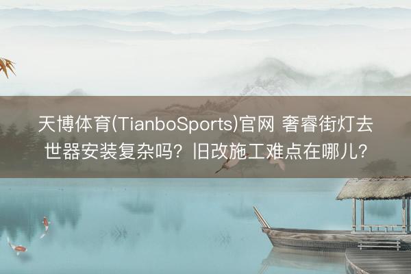 天博体育(TianboSports)官网 奢睿街灯去世器安装复杂吗？旧改施工难点在哪儿？