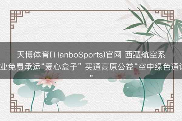 天博体育(TianboSports)官网 西藏航空系企业免费承运“爱心盒子” 买通高原公益“空中绿色通谈”