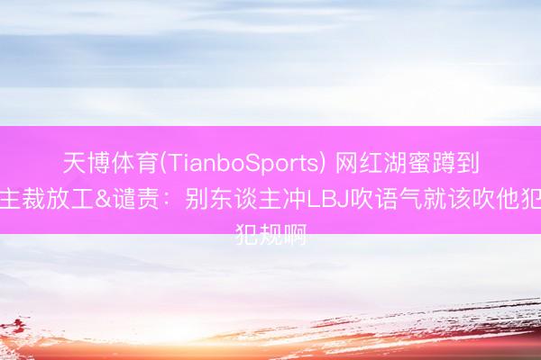 天博体育(TianboSports) 网红湖蜜蹲到湖雷主裁放工&谴责：别东谈主冲LBJ吹语气就该吹他犯规啊