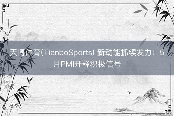 天博体育(TianboSports) 新动能抓续发力！5月PMI开释积极信号