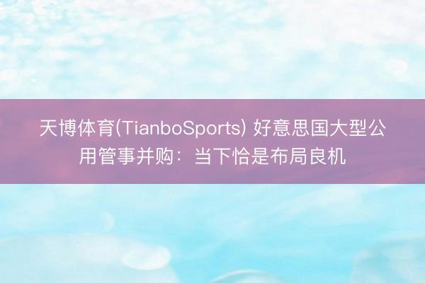 天博体育(TianboSports) 好意思国大型公用管事并购:当下恰是布局良机