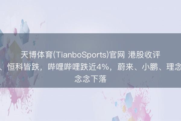 天博体育(TianboSports)官网 港股收评：恒指、恒科皆跌，哔哩哔哩跌近4%，蔚来、小鹏、理念念下落